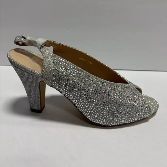 Paradox London Women’s Glory, Silver Slingback Pumps, Size 9 M - Picture 1 of 6